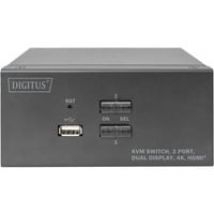 Commutateur KVM, 2 ports, Double affichage, 4K, HDMI®, Switch KVM