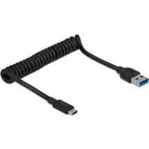 USB-A male > USB-C male câble spiralé