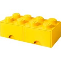 Brick Drawer (8 Knobs)Bright Yellow Scatola porta giocattoli Libera installazione Giallo, Scatola di immagazzinaggio