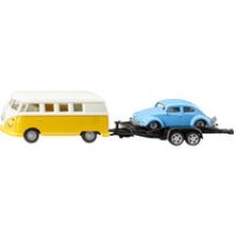 VW T1 with trailer and VW Beetle Set di modelli di auto Preassemblato 1:50, Veicolo modello