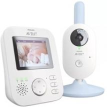 Baby monitor SCD835/26 monitor video per bambino 300 m FHSS Blu, Bianco