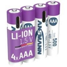 Batteria Li-Ion Micro AAA tipo 500 (min. 400 mAh), confezione da 4