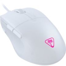 Pure SEL - Mouse da gioco RGB ergonomico ultraleggero, sensore ottico a 8K DPI, sistema di pretensionamento, illuminazione RGB - Bianco