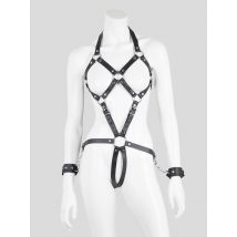 Dominix Deluxe Harnais Full Body Ouvert De Luxe En Cuir Avec Menottes - Amorana