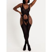 Lovehoney Pure Lust Plunging Crotchless Bodystocking - Amorana