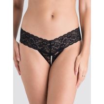 String Fendu À Perles Noir, Lovehoney - Amorana