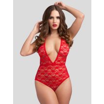 Lovehoney Crotchless Deep Plunge Black Lace Body - Amorana