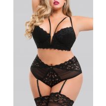Lovehoney Plus Size Parisienne Lace Plunge Longline Bra Set - Amorana