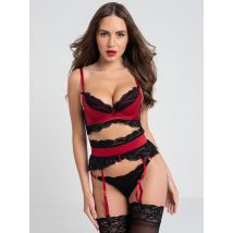 Lovehoney Empress Red Satin And Lace Bra Set - Amorana