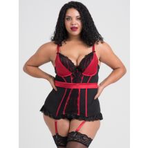 Lovehoney Empress Red Satin And Lace Basque Set - Amorana
