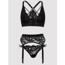 Lovehoney Plus Size Raven Belle Black Front-fastening Bra Set 3X/4X, 3X / 4X - Amorana