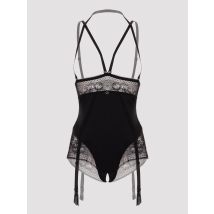 Lovehoney Hourglass Black Smoothing Open-Cup Crotchless Body, M - Amorana