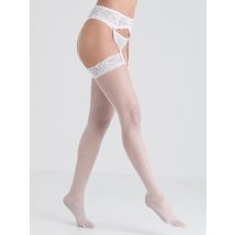 Lovehoney Hohe Netzstrümpfe Mit Spitze, Weiss - Amorana