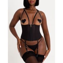 Lovehoney Secret Silhouette Serre-taille baleines acier, Noir - Moyen - Amorana