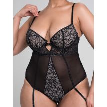 Lovehoney Parisienne Charm Spitzen-body Ohne Schritt, Schwarz - Amorana