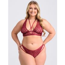 Lovehoney Late Night Liaison Wine Crotchless Bra Set, Plus Size - Amorana