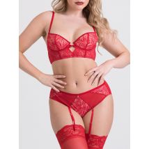 Lovehoney Parisienne Charm Lace Crotchless Bra Set - Amorana