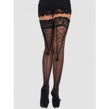 Leg-Avenue Sheer Stay Up with Artificial Lace and Back Seam - Amorana