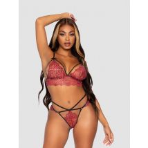 Leg-avenue Strappy Bralette And String, Farbe: Burgundy, Grösse: S, Rot - Amorana