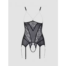 Cottelli Lace and Pearl Basque Set, Farbe: Schwarz, Grösse: XL, XL - Amorana