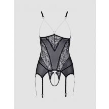Cottelli Lace and Pearl Basque Set, Farbe: Schwarz, Grösse: L, L - Amorana