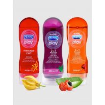 Durex Play 2 In 1 Trio Gleitgel Und Massageöl, Transparent, 200 Ml, Wasserbasiert, 3 Stück - Amorana
