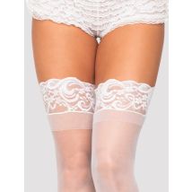 Leg-Avenue Stay-Up Overknees & sexy stockings, White - Amorana