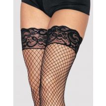 Leg-avenue Stay-up Industrial Net Halterlose Strümpfe, Schwarz, Textil - Amorana