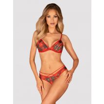 Obsessive Ms Merrilo Bra And String Set Red Caro M/l - Amorana