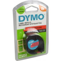 Dymo Label Band Letratag 91203 (S0721630) schwarz auf rot 12mm x 4m