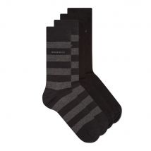 Bodywear Block Stripe Socks 2 Pack - Black