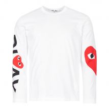 Long Sleeve Arm Logo &  Heart T-Shirt – White