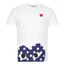 Polka Dot Heart Hem T-Shirt - White