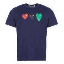 Triple Heart Logo T-Shirt - Navy