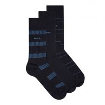 3-Pack Ribbed Socks - Dark Blue