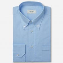 Hemd  einfarbig  hellblau 100% reine baumwolle oxford dreifach gezwirnt supima, kragenform  button-down-kragen