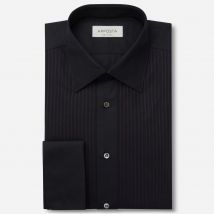 Hemd  einfarbig  schwarz 100% reine baumwolle, kragenform  niedriger spitzkragen, manschette  umschlagmanschette (manschettenkn&#246;pfe)
