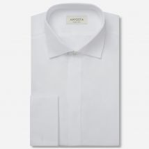 Hemd  einfarbig  wei&#223; baumwolle twill doppelt gezwirnt, kragenform  kl&#228;ppchenkragen mit praktischer schlaufe, manschette  umschlagmanschette (manschettenkn&#246;pfe)