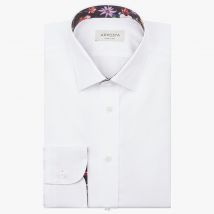 Hemd  einfarbig  wei&#223; baumwolle twill doppelt gezwirnt, kragenform  modernisierter spitzkragen mit kurzen spitzen