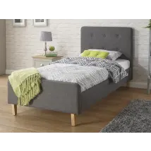 GFW Ashbourne 3ft Single Grey Fabric Bed Frame