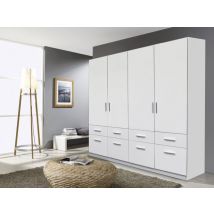 Rauch Kobe 181cm White High Gloss 4 Door 8 Drawer Large Wardrobe