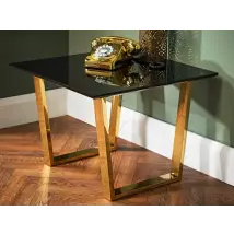 LPD Antibes Black and Gold Lamp Table