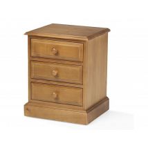 Archers Berwick 3 Drawer Pine Wooden Bedside Table Assembled