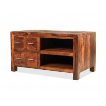 Archers Santa Clara 4 Drawer Acacia Wooden TV Cabinet Assembled