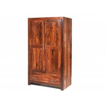 Archers Santa Clara 2 Door 1 Drawer Acacia Wooden Double Wardrobe Part Assembled