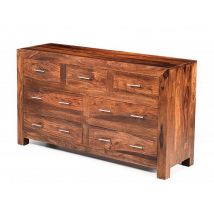 Archers Santa Clara 43 Drawer Acacia Wooden Chest of Drawers Assembled