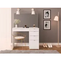 Birlea Ava White 5 Drawer Dressing Table and Mirror