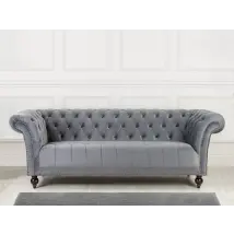 Birlea Chester Grey Velvet Fabric 3 Seater Sofa