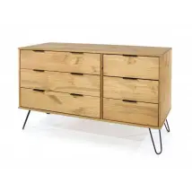 Core Augusta Waxed Pine 33 Drawer Wide Chest of Drawers