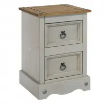Core Corona Grey and Pine 2 Drawer Petite Bedside Table